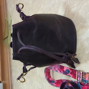 Well loved Kmm &co Glossy purple leather bucket